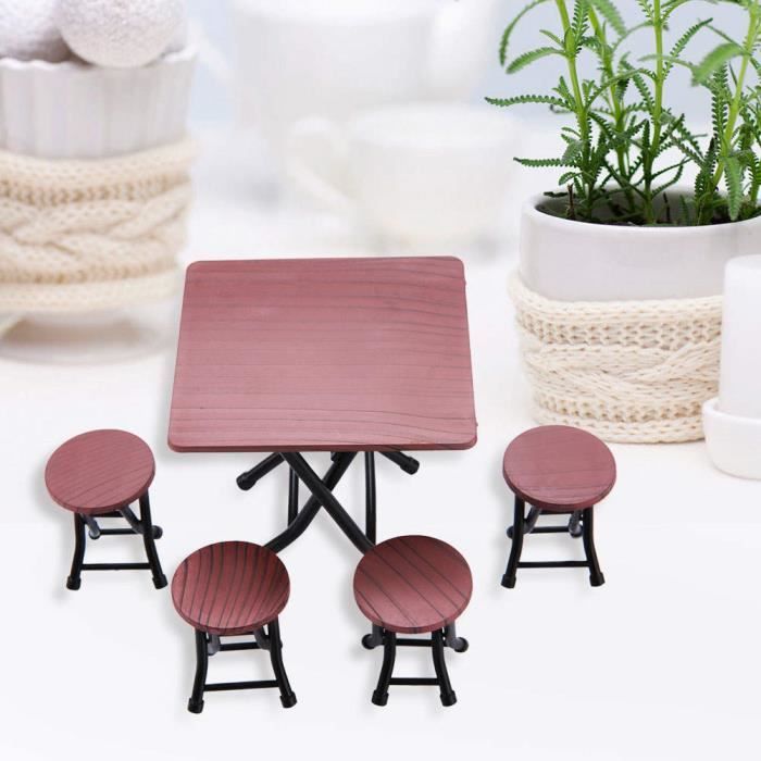 1:12 Échelle Mini Table de Poupée chaises Barbie Mobilier Accessoires pour  Maison de Poupée Modèle Miniature Jeu d'Imitation - Cdiscount Jeux - Jouets