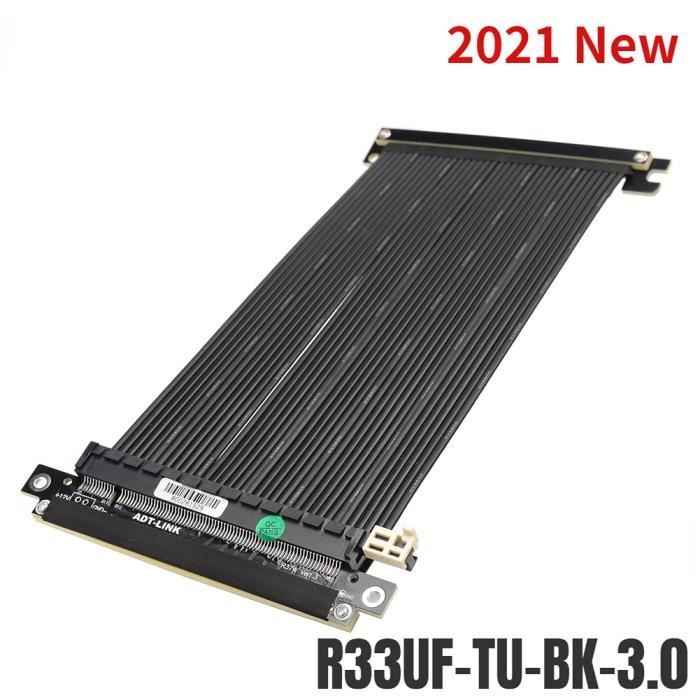 Câble Extension Gpu Pcie 4.0 X16 Câble Riser PCIE 4.0 16x 90° - Compatible RTX 4090 RX 7000 Blindé Haute Vitesse Câble RTX 4090 RX 7000