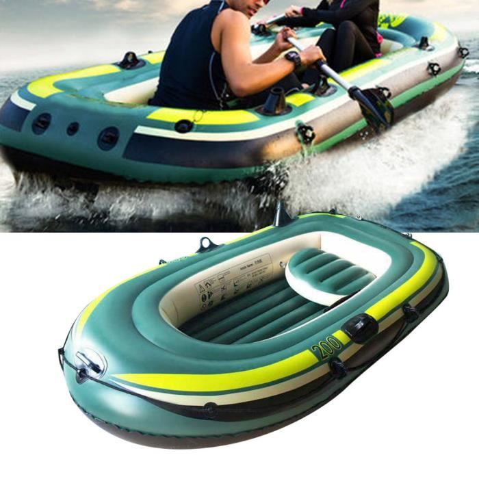Kayak Gonflable 2 Places En PVC Jaune – Résistant, Hermétique, Avec Porte-pagaies, Capacité 90 Kg (114×188 Cm)