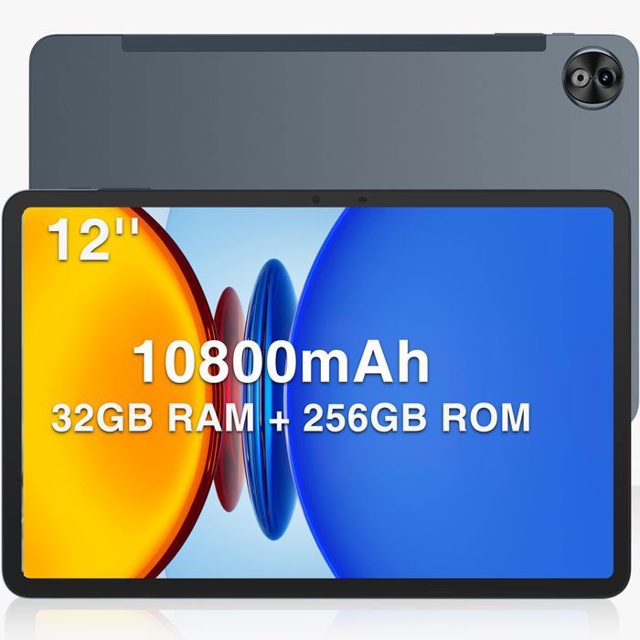 Tablette tactile DOOGEE T20Ultra 12 pouces IPS 2.4K Hi-Res Battery 10800mAh/7.6mm ultra-thin32(12+20Go)+256GoAndroid 13-Gris