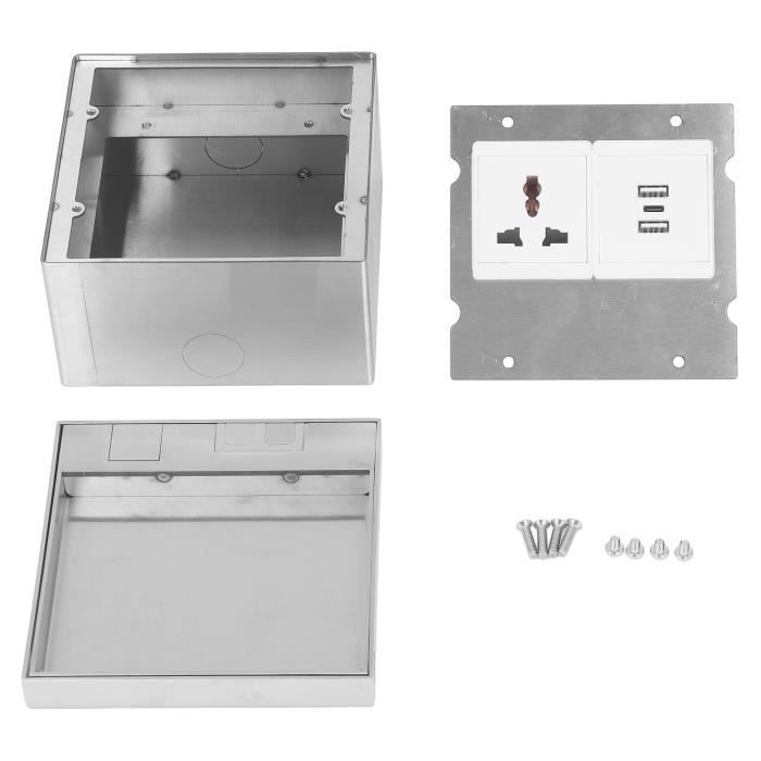 Prise De Sol Encastrée Invisible - 2 Prises UE, 16A 4000W, Acier Inoxydable - Pour Maison, Bureau, Installation Dans Le Sol - 2