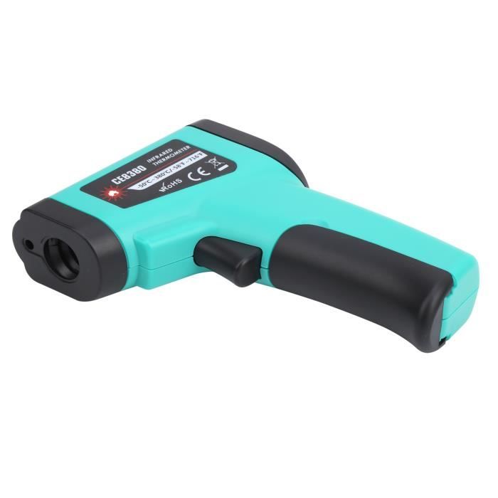 Thermomètre Infrarouge Sans Contact -50°C à 380°C - Laser De Visée, écran Rétroéclairé, Pour Usage Industriel Et Bricolage