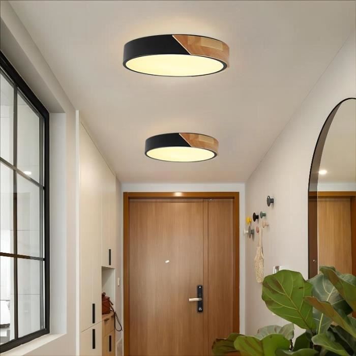 Plafonnier LED Moderne 32W Lampe de Plafond Blanc Froid 6000K Luminaire  Plafonnier Rond pour Couloir Cuisine Salle de Bains - Noir - Cdiscount  Maison