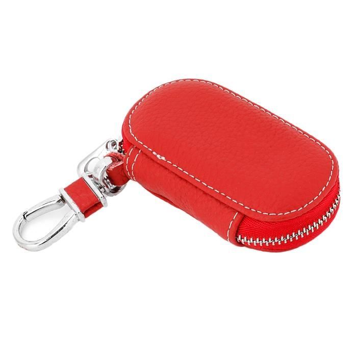 LIU-7632378839338-sac de clé de voiture à glissière Universel en cuir  artificiel voiture télécommande porte-clés sac Smart Key Holde