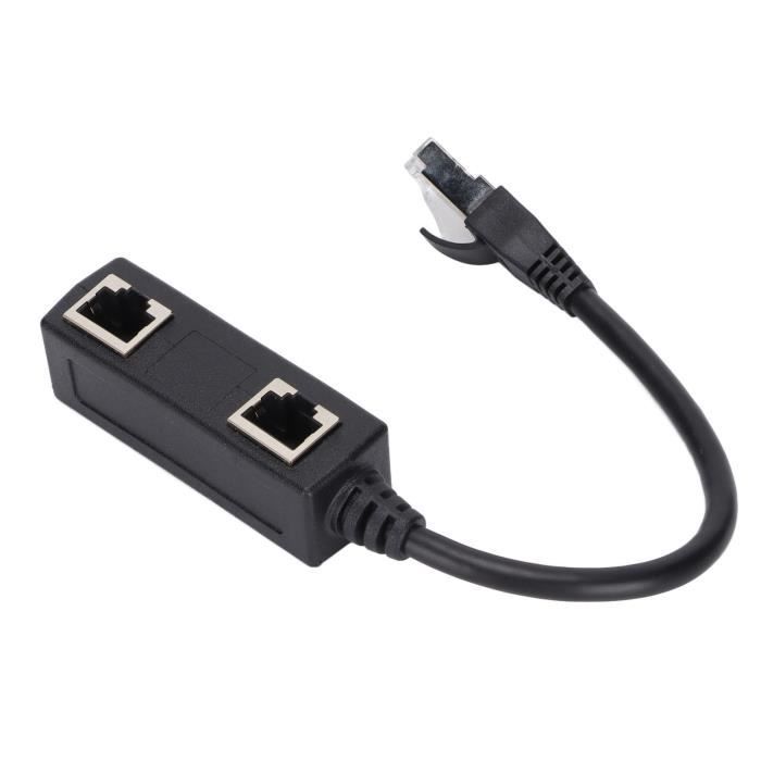 JIM-7374286250781-Adaptateur répartiteur RJ45 1 connecteur Ethernet mle  vers 2 ports femelles pour réseau à domicile informatique pa