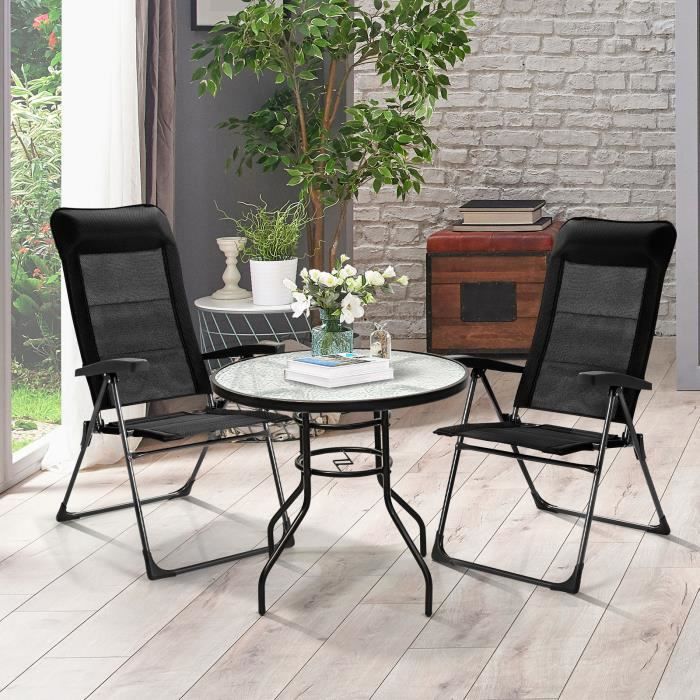 Lot De 2 Chaises Pliantes Jardin GOPLUS - Structure Bambou, Toile Beige, Capacité 150 Kg, Pliable Avec Sac - 57x72,5x92,5 Cm