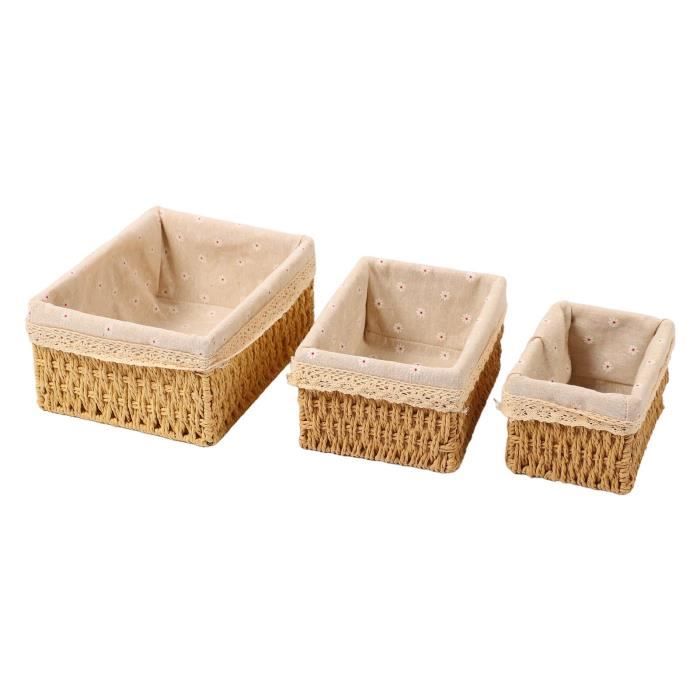 Panier De Rangement Puccio En Osier Avec Ourson En Peluche - Nana - Rose - Pour Jouets Bébé