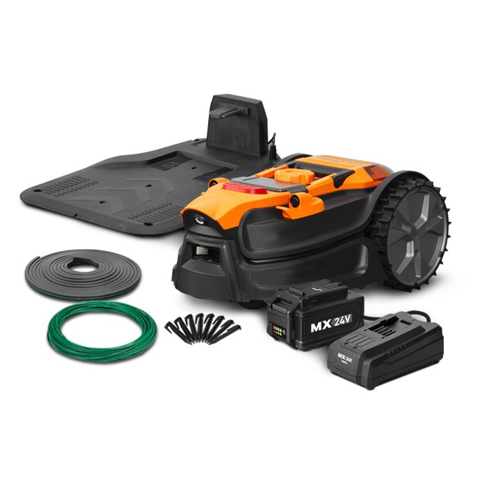 Robot tondeuse autonome - LAWNMASTER - 24V 4Ah - Sans câble périphérique - Jusquà 800 m² - Largeur 20 cm