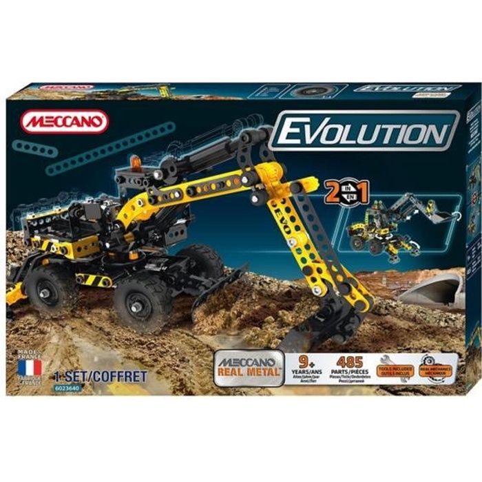 Jouet de construction - MECCANO - Pelleteuse Evolution - Enfant - 485 pièces - Garçon - A partir de 9 ans