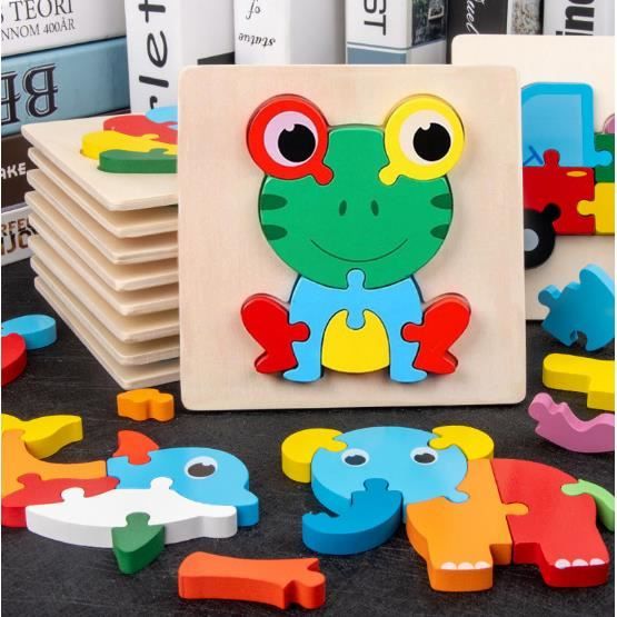 Puzzles en Bois Bébés, 4 Pcs Jouets Montessori Enfant 2 3 4 5 Ans ...