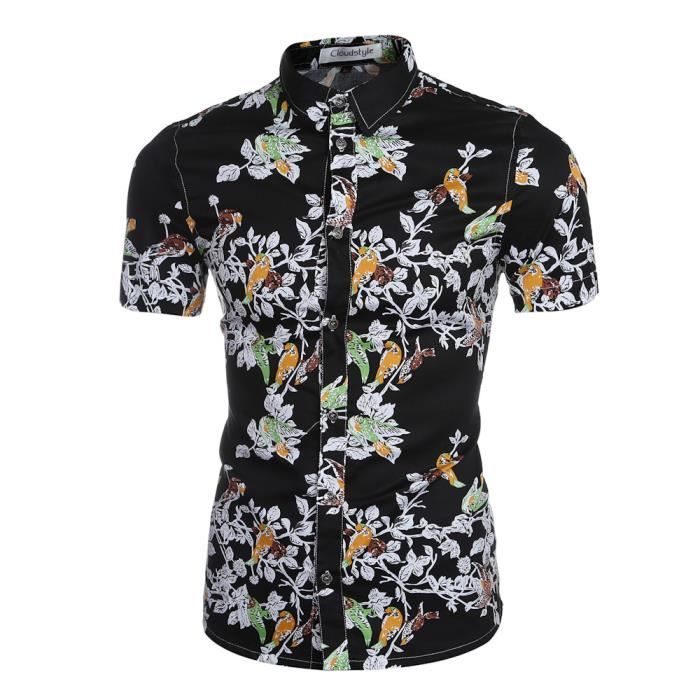 Chemise Homme Nouvelle Arrivee Belles Fleurs Vert Cdiscount Pret A Porter