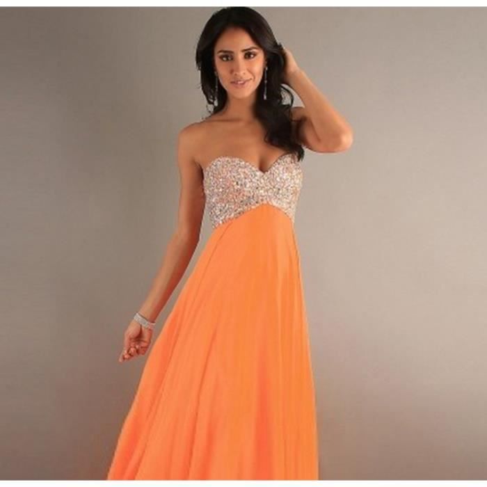 robe orange soiree