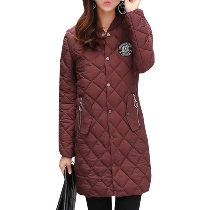 doudoune longue bordeaux femme