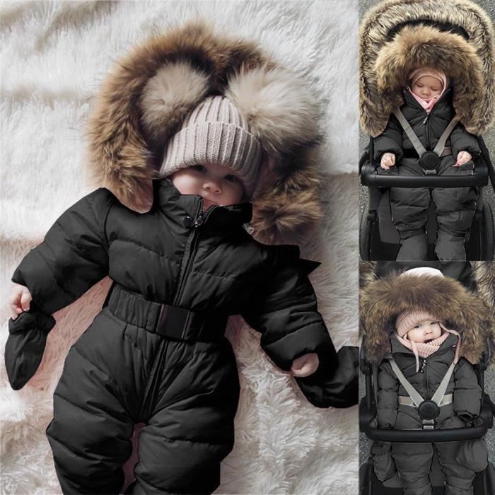 Bébé Garçon Fille Hiver Ange Veste à Capuche Combinaison épais manteau costume 0 