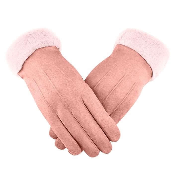 Gants en velours épais et daim coupe-vent pour fem... – Grandado