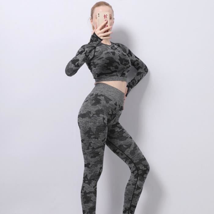 Ensemble de vêtements de sport pour femme - Yoga fitness extensible et  respirant - Noir GO™ Noir - Cdiscount Sport