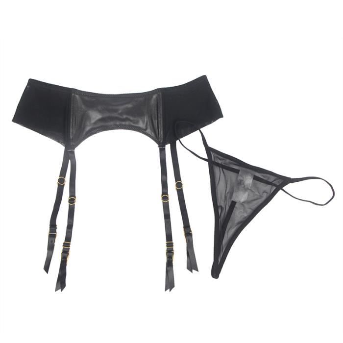 Portejarretelle,Portejarretelles en faux cuir pour femmes,dentelle