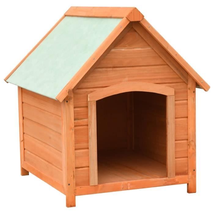 3216®ANI Mode Niche pour chiens MAGNIFIQUE - Abri Maison Enclos Extérieur Animaux Bois de pin et de sapin massif 72x85x82 cm