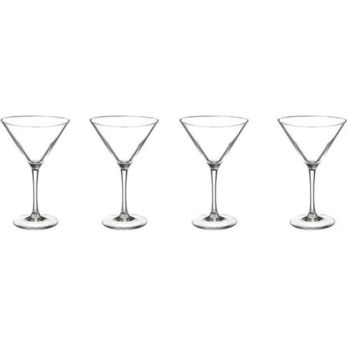 Lot de 4 Verres à Pied Cocktail 30cl Transparent