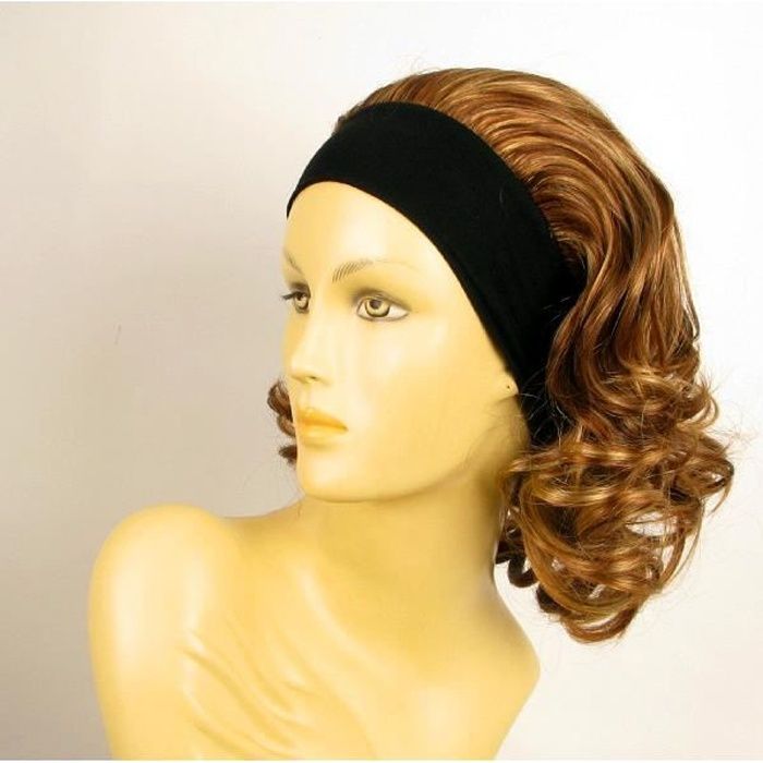 Perruque bandeau bouclée châtain cuivré méché blond clair ema 6bt27b -  Cdiscount Au quotidien