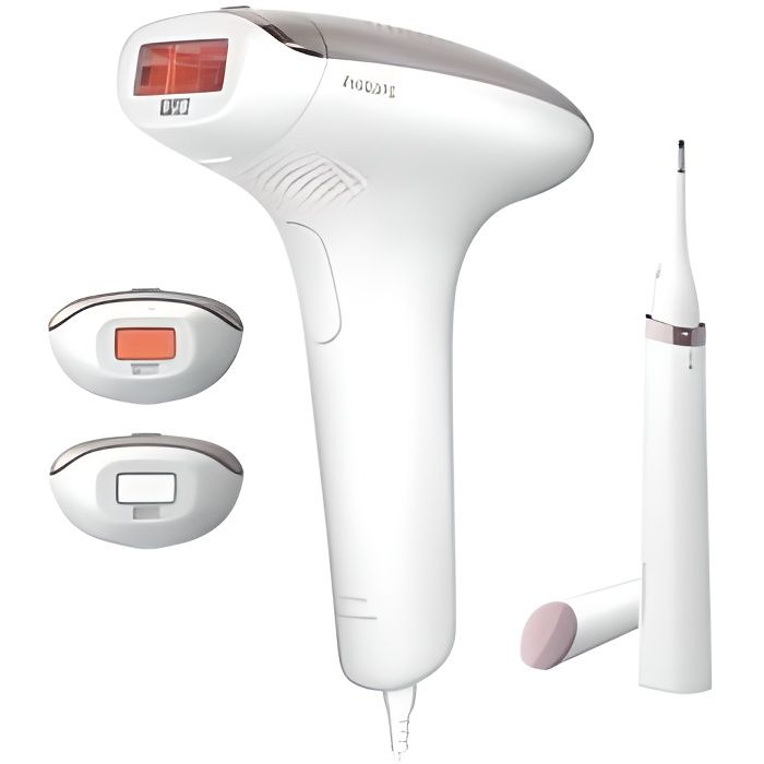 Épilateur à lumière pulsée - PHILIPS - BRI923/00 - 5 réglages d’intensité - Tondeuse stylo - Blanc