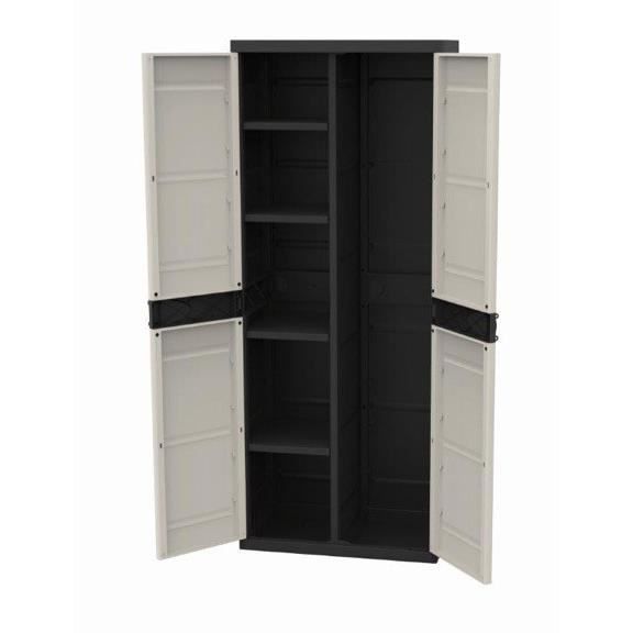 Titanium Plastiken Armoire 2 Portes Avec Etageres Et Penderie L70