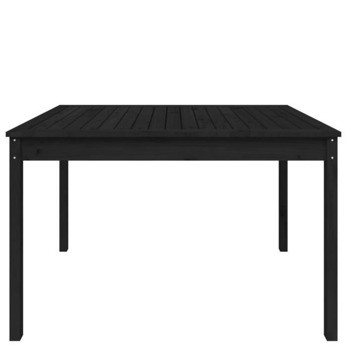 pwshymi-table de jardin noir 121x82,5x76 cm bois massif de pin