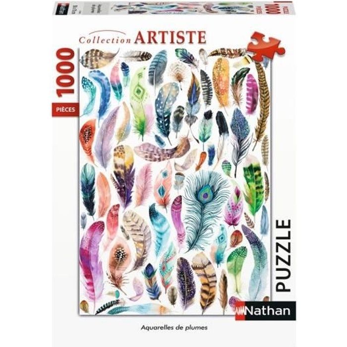 Puzzle N 1000 p - Aquarelles de plumes