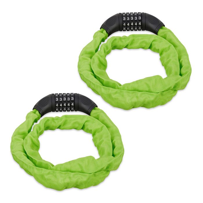 2x Chaînes antivol vélo à code vertes - 10044064-0
