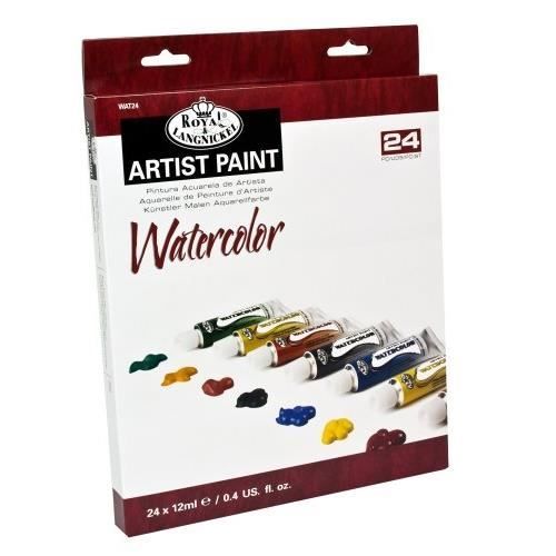 24 couleurs (tube de 12 ml) de peinture acrylique pour artistes pour