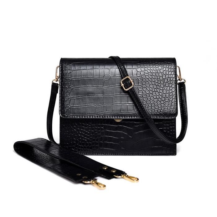 HÉBÉ - Grand Sac à Main Croco avec Bandoulière – Dione Couture