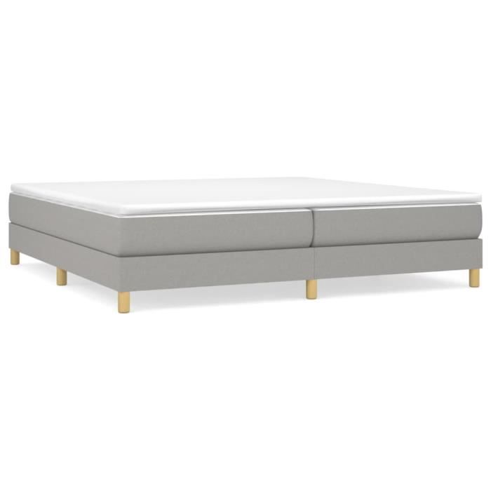 Sommier à ressorts - SALUTUYA - BD48436 - Gris clair - 200x200 cm - Tissu 100% polyester