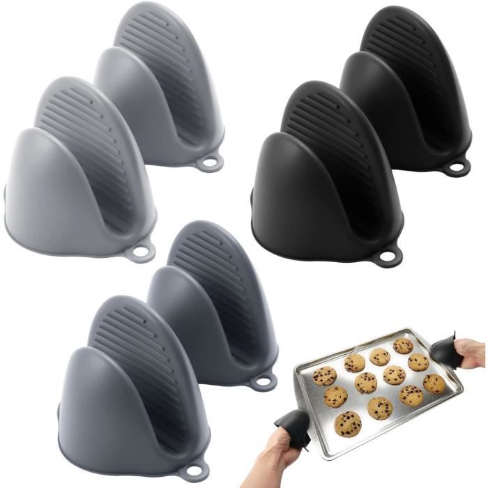 Gants De Cuisine En Silicone Anti-Chaleur - 2 Gants + 2 Porte-Pots + 1 Manique, Vert