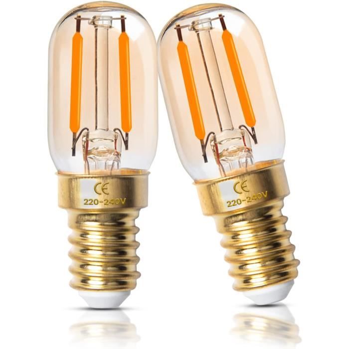 Luxvista 2W E14 Ampoules LED Dimmable Ultra Blanc Chaud 2200K Vintage Ambre  Verre T22 Mini LED E14 Ampoules SES 150 Lumen [107] - Cdiscount Maison