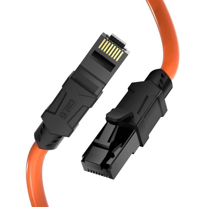 Câble ethernet réseau Cat6 500MHz RJ-45 75pi Jaune
