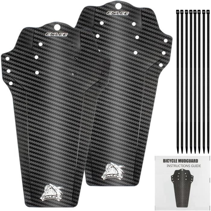 Lot De 2 Garde-boue Noirs Pour Vélo – Avant/arrière, Plastique, Ajustables, Attaches Rapides