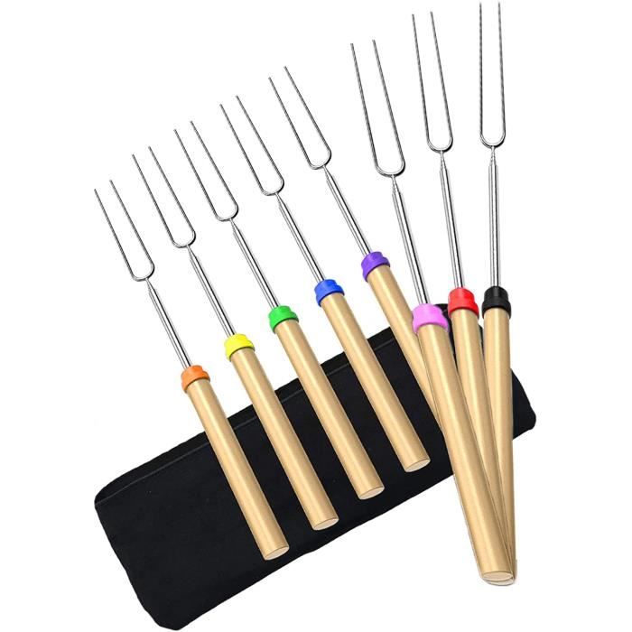 Barbecue Brochettes Marshmallow Bâtes Rôtisserie Poignée en bois Fourchette Hot Dog pour Barbecue Brochettes Marshmallow Bâtes Rôtisserie Poignée en bois Fourchette Hot Dog pour