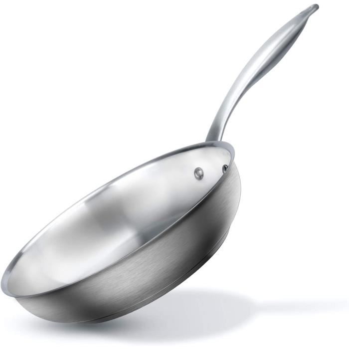 Poêle Wok Alpina 20 Cm | Compatible Induction, Manche En Bois, Sans PFOA - Noir