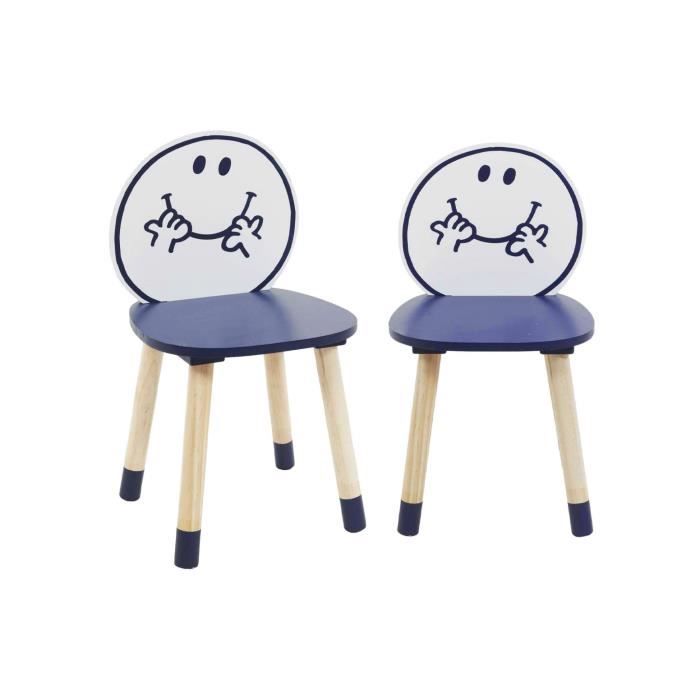 lot de 2 chaises enfant collection monsieur/madame - madame heureux louis. bleu marine