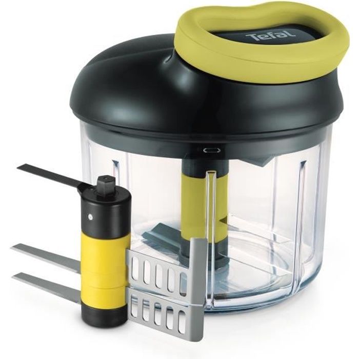 Tefal K1321324 Hachoir 5 sec manuel 900ml, Lames acier inoxydable haute qualité, Découper, Hacher, Mixer, Cuisine rapide et facile