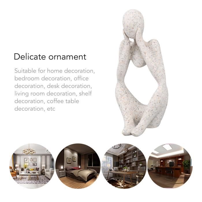 SIETIOJI Décoration D'intérieur - Statue De Penseur Liseuse Dorée