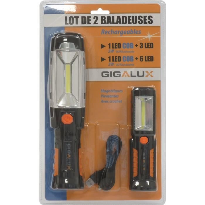 Baladeuses LED rechargeables (le lot de 2) TOPCAR 02164