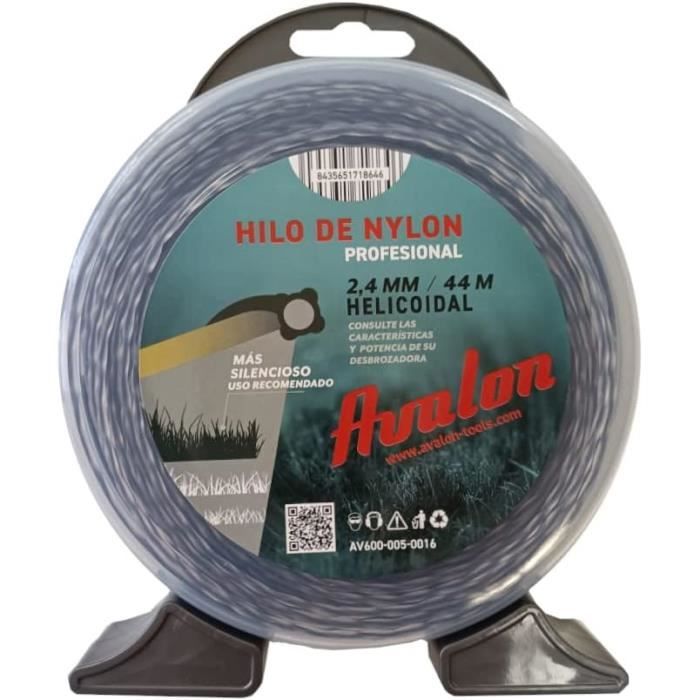 Accessoire Tondeuse Universel Fil Nylon Eyoloty 2.4mm X 75m - Rechange Débroussailleuse Universel Fil Coupe 2.4mm Carré