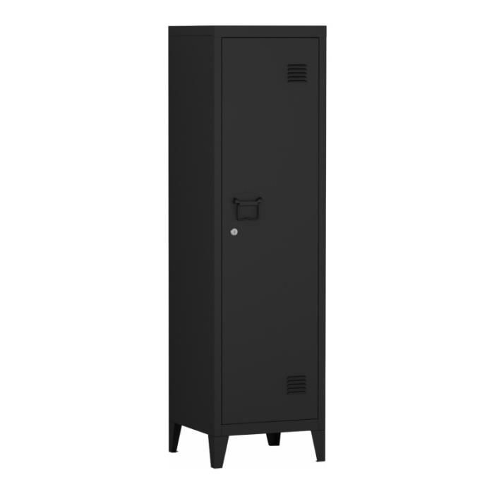Armoires et commodes - Armoire casier en métal "Industriel Black" - Noir - L 38 x l 38 x H 137 cm