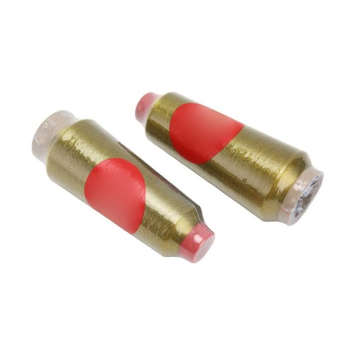 2 Bobines Fil à Broder Métallique Or + Argent - 1000m Chacune, Polyester Brillant Pour Machine Et Main