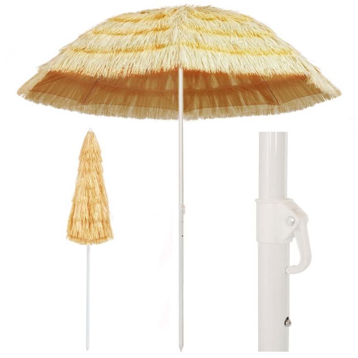 vidaXL Parasol 240 cm Naturel