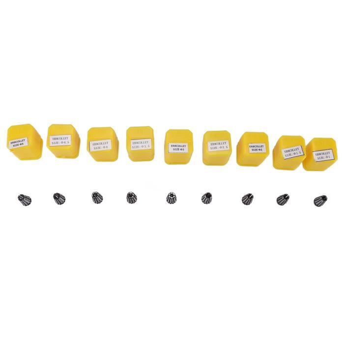 Jeu De 9 Pinces à Ressort ER8 – Diamètres 1,0 à 5,0 Mm, Pour Fraiseuse, Tour CNC, Graveur