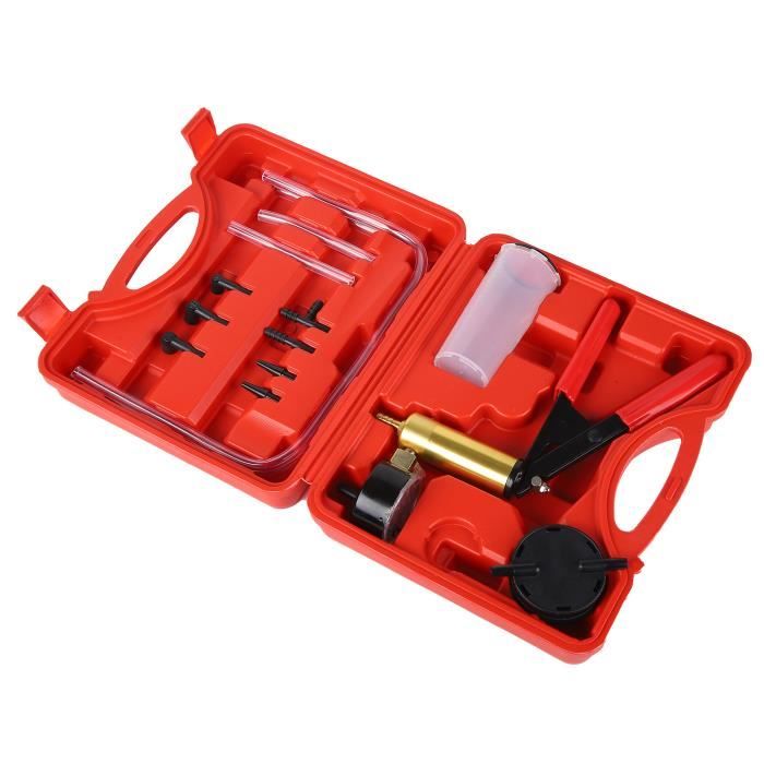 Kit De Purge De Frein Manuel Et Pompe à Vide 21 Pièces BOOMSTART - Pour Voiture, Moto, Camion - Avec Manomètre Et étui