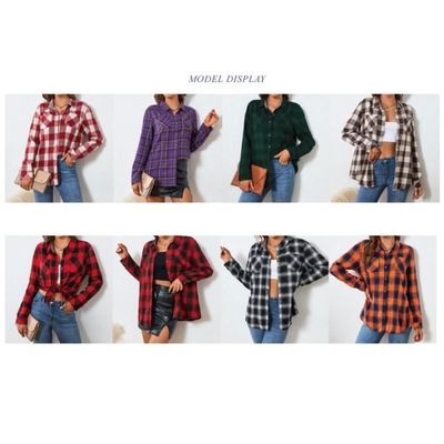 Surchemise en flanelle et peau lainée à carreauxrouge à carreaux pour Femme | FR Surchemise en flanelle et peau lainée à carreauxrouge à carreaux pour Femme | FR