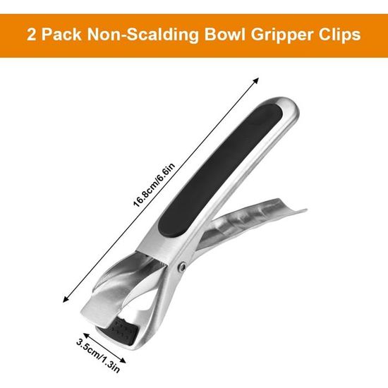Pince Vaisselle Anti-brûlure Inox - 2 Pinces Antidérapantes Pour Four Air Fryer Plat Chaud